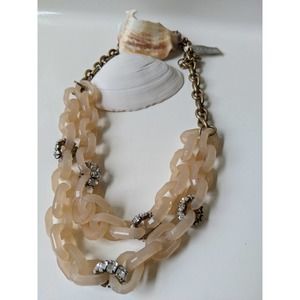 New JCrew j.crew transluent beige rhinestone stones Necklace